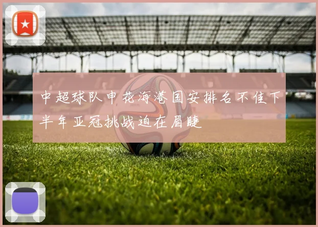 中超球队申花海港国安排名不佳下半年亚冠挑战迫在眉睫